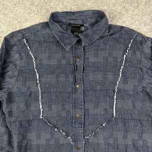 Wrangler Retro Snap Top Shirt Womens S Blue Patchwork Plaid Western Rodeo Ranch